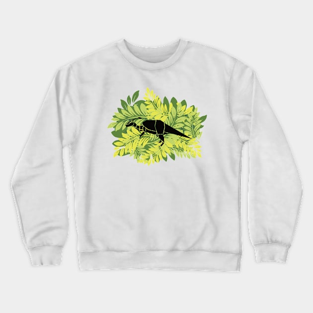 Jungle Origami Parasaurolophus Crewneck Sweatshirt by Print Stop Studio